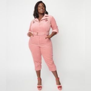 Pink corduroy Trixie jumpsuit
